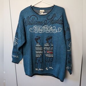 VINTAGE OUI Designer Collection Men Crewneck Size M Unisex Made In Italy Blue